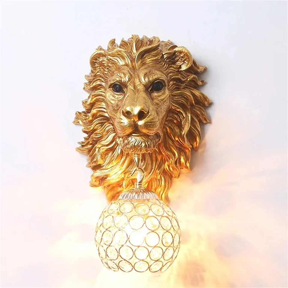 American Retro Lion Wall Lamp Nordic Resin Animal Head Home Decoration Wall Light Led indoor Living Room TV Sconce Wall Lighting
American Retro Lion Wall Lamp Nordic Resin Animal Head Home Decoration Wall Light Led indoor Living Room TV Sconce Wall Lighting