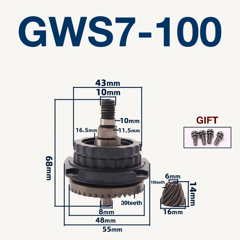 Gear Assembly for Bosch GWS7-100 Angle Grinder Power Tools Gear Boxes Pressure Plate Replacement Parts
Gear Assembly for Bosch GWS7-100 Angle Grinder Power Tools Gear Boxes Pressure Plate Replacement Parts