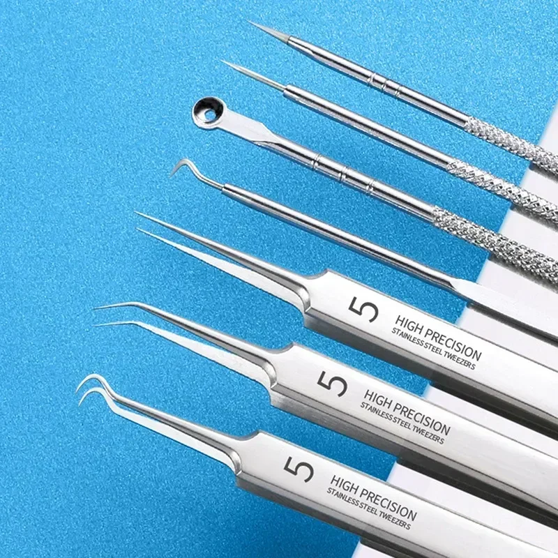 German Ultra-fine No. 5 Cell Pimples Blackhead Clip Tweezers Beauty Face Health 1/3/7Pcs Blackhead Remover Acne Needle Tool
German Ultra-fine No. 5 Cell Pimples Blackhead Clip Tweezers Beauty Face Health 1/3/7Pcs Blackhead Remover Acne Needle Tool