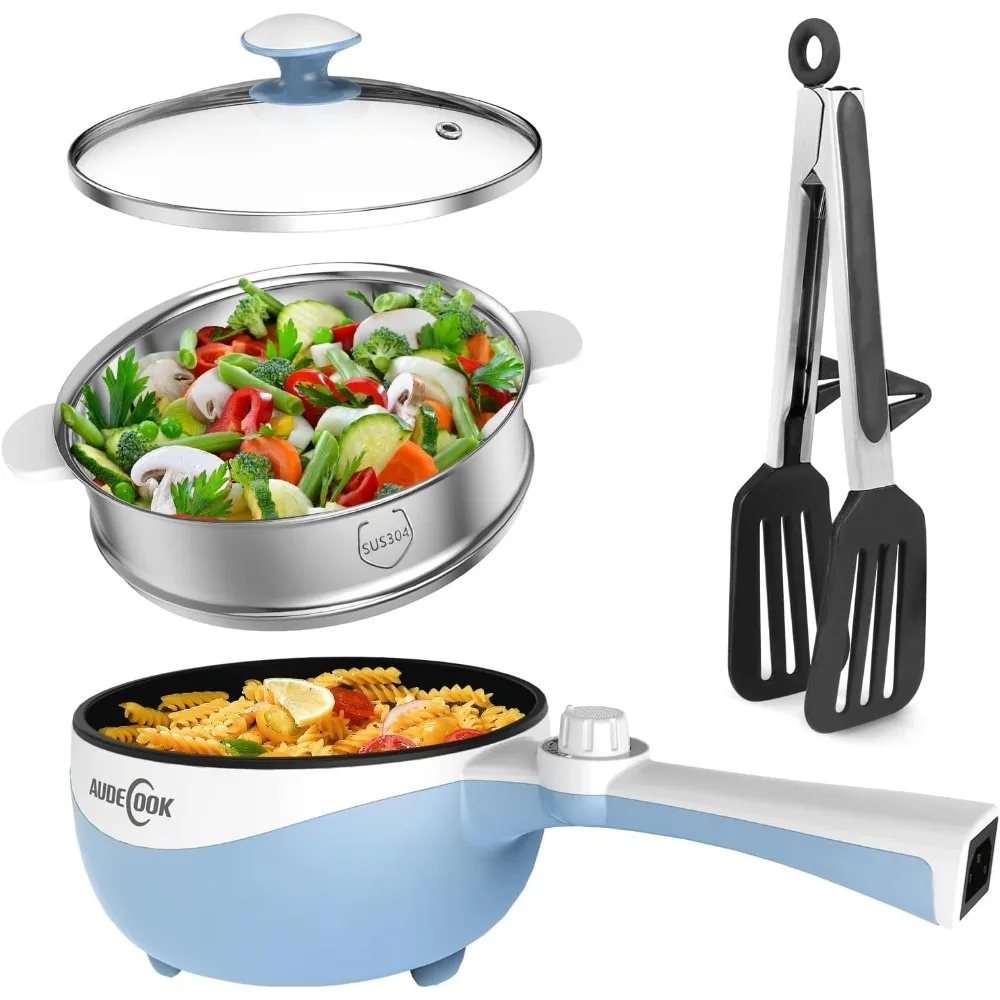 Hot Pot Electric with Steamer, 1.7L Mini Electric Skillet Portable Nonstick Sauté Pan with Power Adjustment, Ramen Cooker Travel
Hot Pot Electric with Steamer, 1.7L Mini Electric Skillet Portable Nonstick Sauté Pan with Power Adjustment, Ramen Cooker Travel
