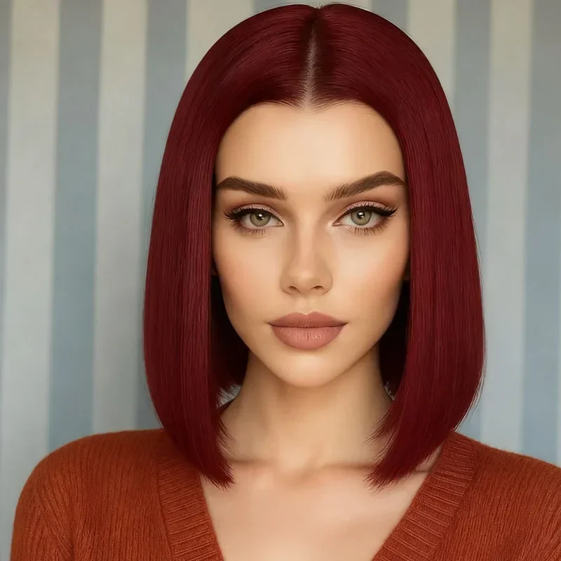 Women's burgundy 12 inch straight hair wig, synthetic high-temperature fiber, fashionable, suitable for daily and party use
Women's burgundy 12 inch straight hair wig, synthetic high-temperature fiber, fashionable, suitable for daily and party use