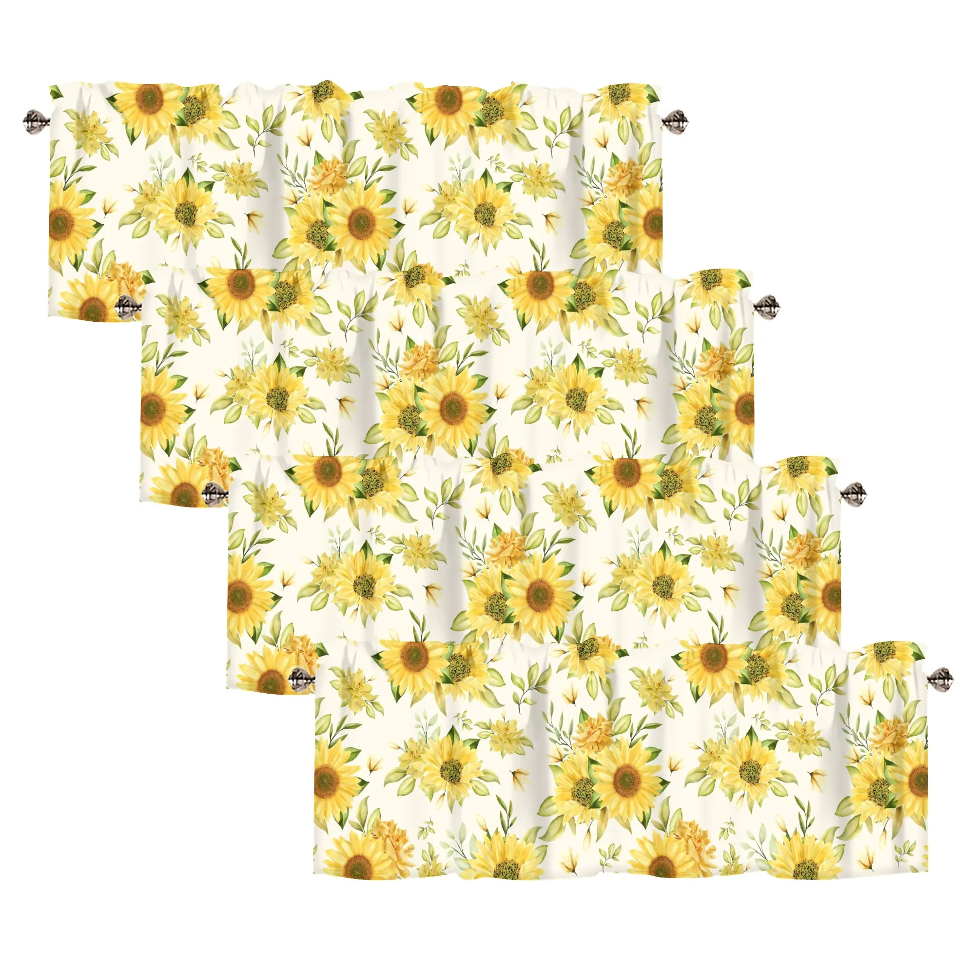 4 Panel Sunflower Short Curtains Rod Pocket Curtain Valance for Window Yellow Kitchen Windows Bathroom Bedroom
4 Panel Sunflower Short Curtains Rod Pocket Curtain Valance for Window Yellow Kitchen Windows Bathroom Bedroom