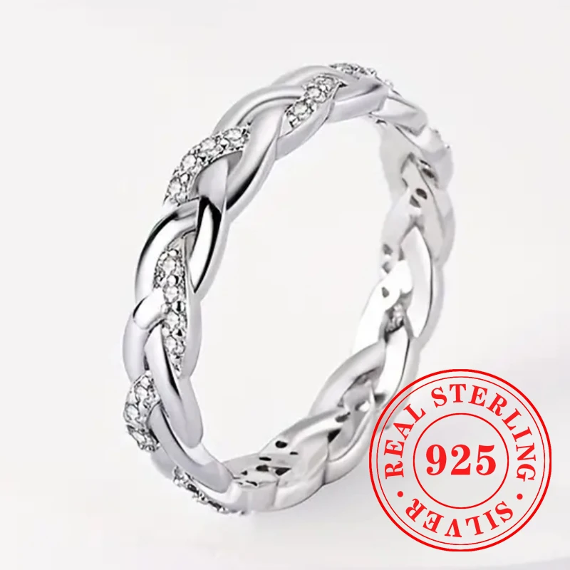 Huitan Twisty Rings with Sparkling Cubic Zirconia Delicate Simple 925 Sterling Silver Accessories Chic Party Jewelry for Women
Huitan Twisty Rings with Sparkling Cubic Zirconia Delicate Simple 925 Sterling Silver Accessories Chic Party Jewelry for Women