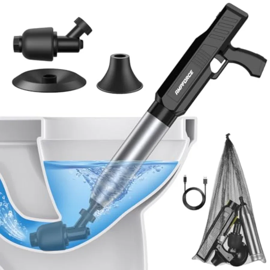 Electric Toilet Plunger for Bathroom, High-Pressure Air Plunger, Heavy-Duty Clog Remover for Toilets, Toilet Drain Unclogger I
Electric Toilet Plunger for Bathroom, High-Pressure Air Plunger, Heavy-Duty Clog Remover for Toilets, Toilet Drain Unclogger I