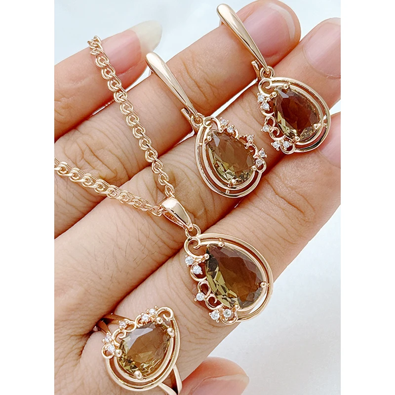 Kinel ярко-коричневый натуральный циркон цветок кольцо серьги ожерелье для женщин мода 5885 розовое золото цвет винтажные свадебные комплекты ювелирных изделий
Kinel ярко-коричневый натуральный циркон цветок кольцо серьги ожерелье для женщин мода 5885 розовое золото цвет винтажные свадебные комплекты ювелирных изделий