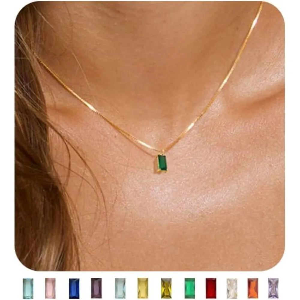 Exquisite gold necklace, blue-green cubic zirconia pendant necklace, women's jewelry
Exquisite gold necklace, blue-green cubic zirconia pendant necklace, women's jewelry