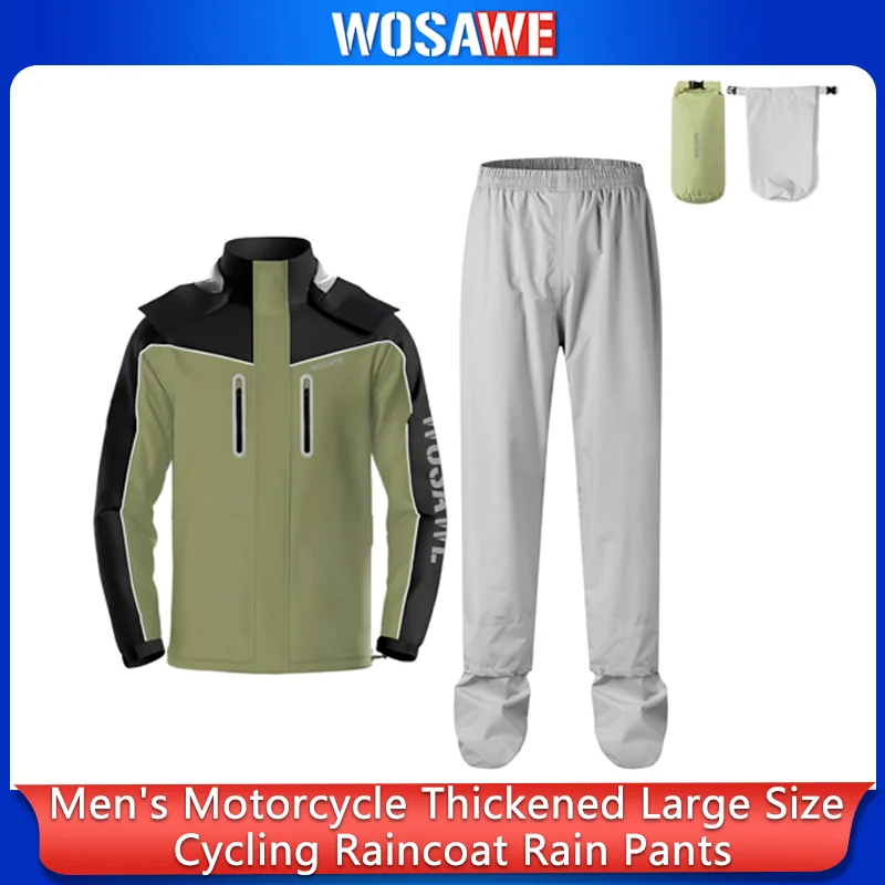 WOSAWE Motorcycle Raincoat Men's Rainproof Thickened plus-Sized Riding Full Body Split Single Raincoat Rain Pants
WOSAWE Motorcycle Raincoat Men's Rainproof Thickened plus-Sized Riding Full Body Split Single Raincoat Rain Pants