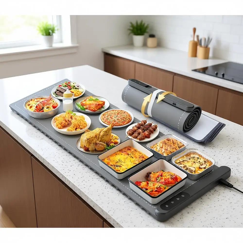 Large XXL Electric Food Warming Mat, 42x15, Heat Resistant, 6-Level Temperature, 6-Hour Timer, Ideal for Parties, Gray
Large XXL Electric Food Warming Mat, 42x15, Heat Resistant, 6-Level Temperature, 6-Hour Timer, Ideal for Parties, Gray