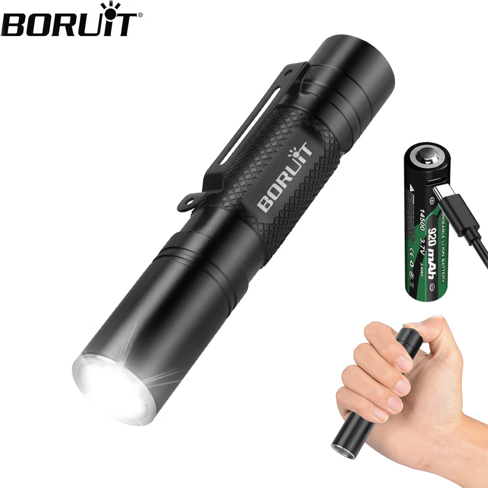 BORUiT RJ13 Маленький фонарик EDC 500LM Мощный карманный фонарик типа C с зарядкой через USB IP66 Водонепроницаемая уличная лампа для освещения для кемпинга
BORUiT RJ13 Маленький фонарик EDC 500LM Мощный карманный фонарик типа C с зарядкой через USB IP66 Водонепроницаемая уличная лампа для освещения для кемпинга