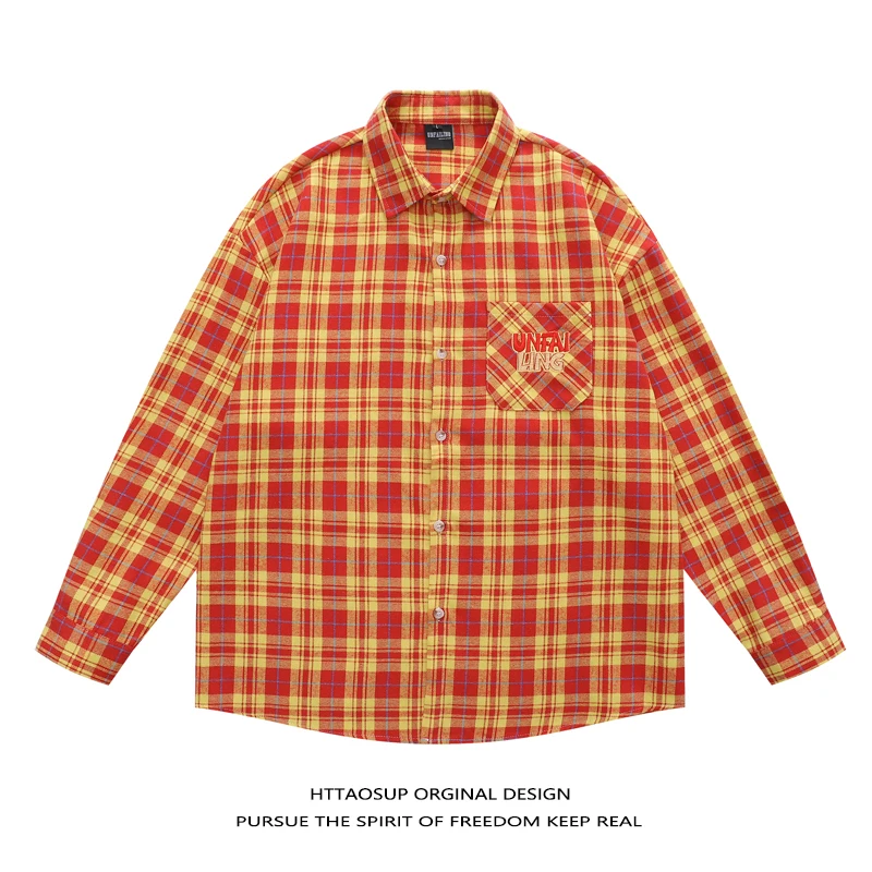 HTTAOSUP American Retro Color Block Plaid Long Sleeve Shirt Unisex Design Cool Style Cotton Polyester Blend Autumn Shirt
HTTAOSUP American Retro Color Block Plaid Long Sleeve Shirt Unisex Design Cool Style Cotton Polyester Blend Autumn Shirt