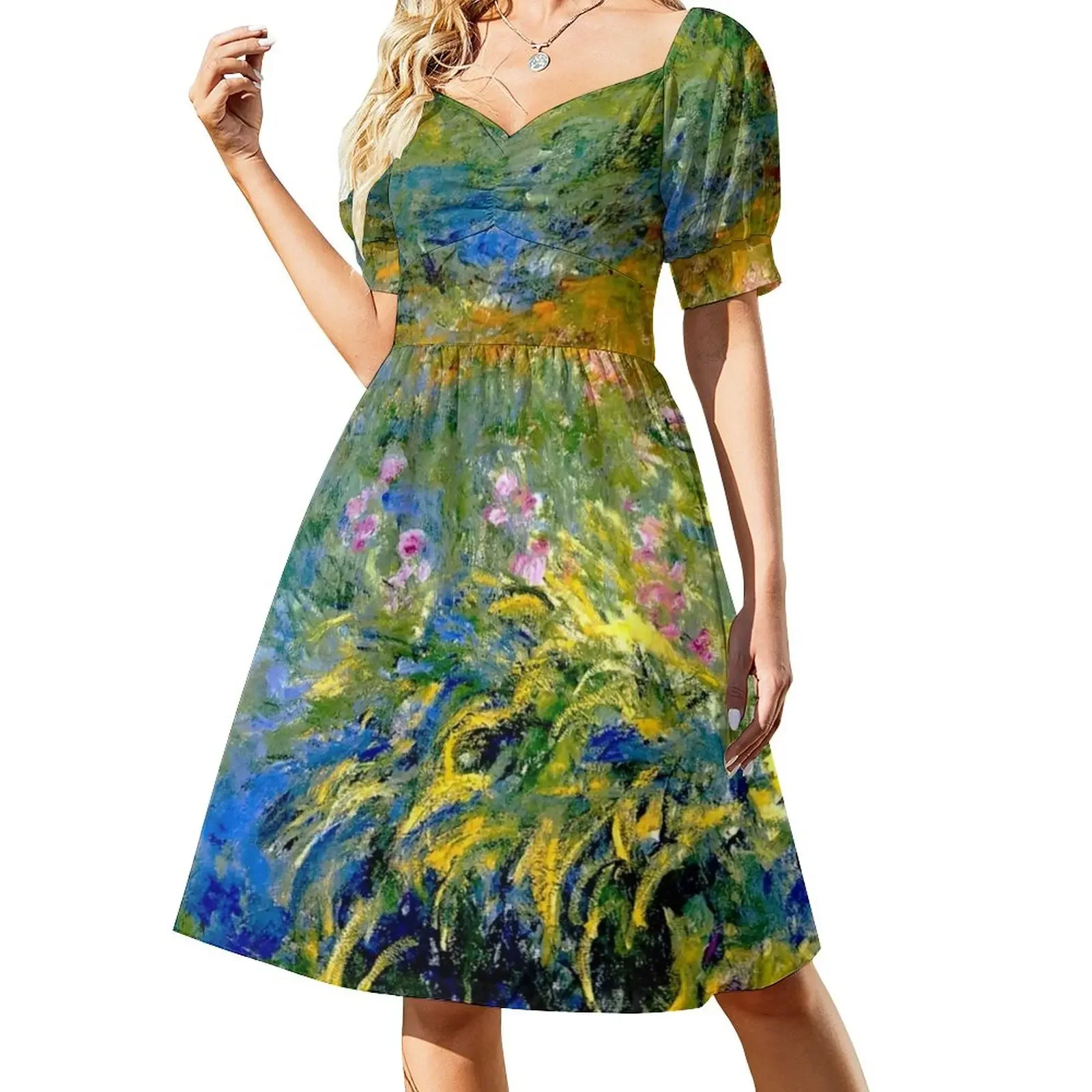 Irises by The Pond Claude Monet Floral Inspired Short-Sleeved Dress Bridesmaid dress woman dresses for woman
Irises by The Pond Claude Monet Floral Inspired Short-Sleeved Dress Bridesmaid dress woman dresses for woman
