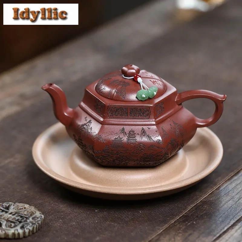 300ml Creative Yixing Purple Clay Teapot Handmade Large Caliber Pot Raw Ore Dahongpao Mud Kettle With Infuser Zisha Teaset Cafes
300ml Creative Yixing Purple Clay Teapot Handmade Large Caliber Pot Raw Ore Dahongpao Mud Kettle With Infuser Zisha Teaset Cafes