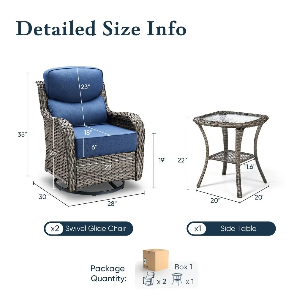Luxury 6 Thick Cushioned Outdoor Swivel Rocker Patio Chairs with Side Table, High Back Furniture Set with Ergonomic Zone Back,
Luxury 6 Thick Cushioned Outdoor Swivel Rocker Patio Chairs with Side Table, High Back Furniture Set with Ergonomic Zone Back,