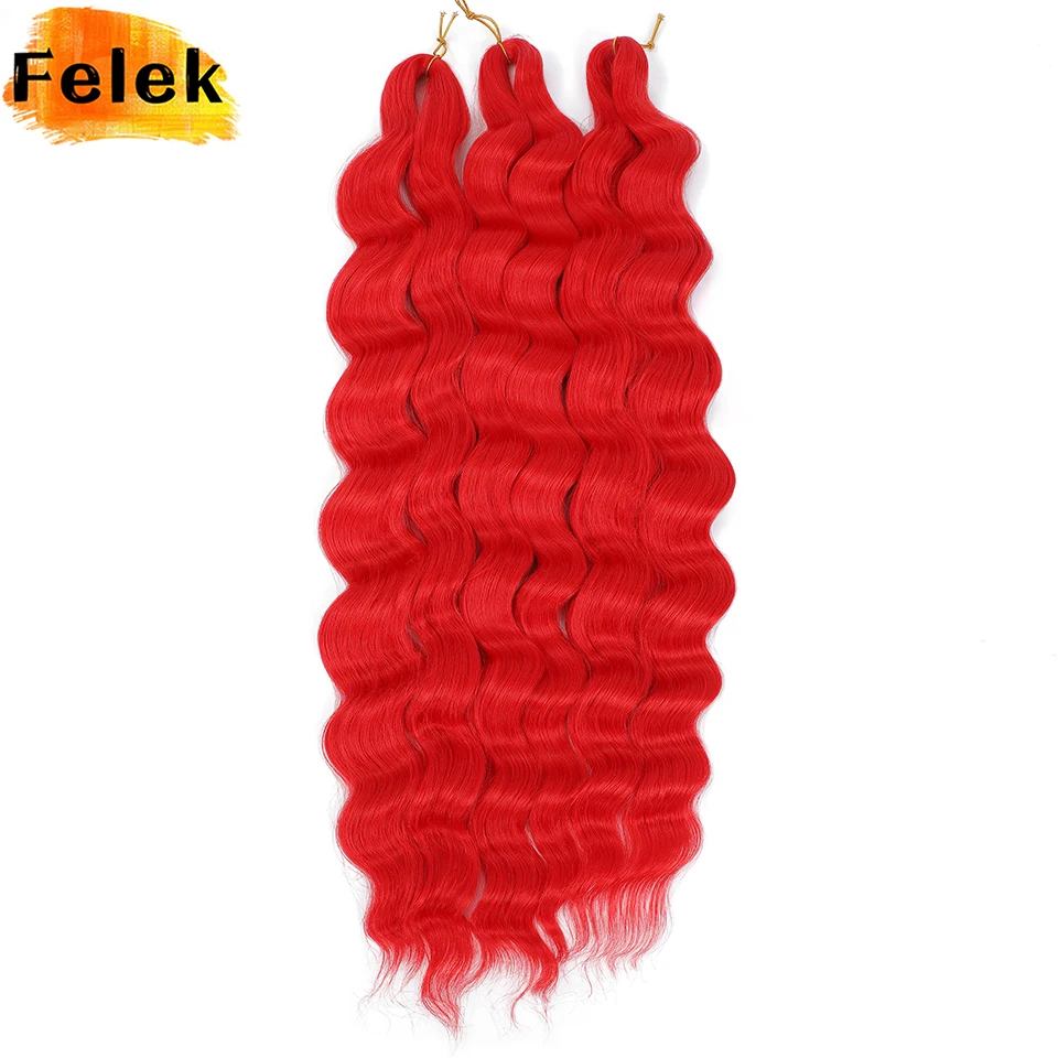 3-6Pcs Lena Red Crochet Braids Hair Synthetic Water Wave Braiding Hair Extensions 24 Inch High Temperature Fiber Linen Fake Hair
3-6Pcs Lena Red Crochet Braids Hair Synthetic Water Wave Braiding Hair Extensions 24 Inch High Temperature Fiber Linen Fake Hair
