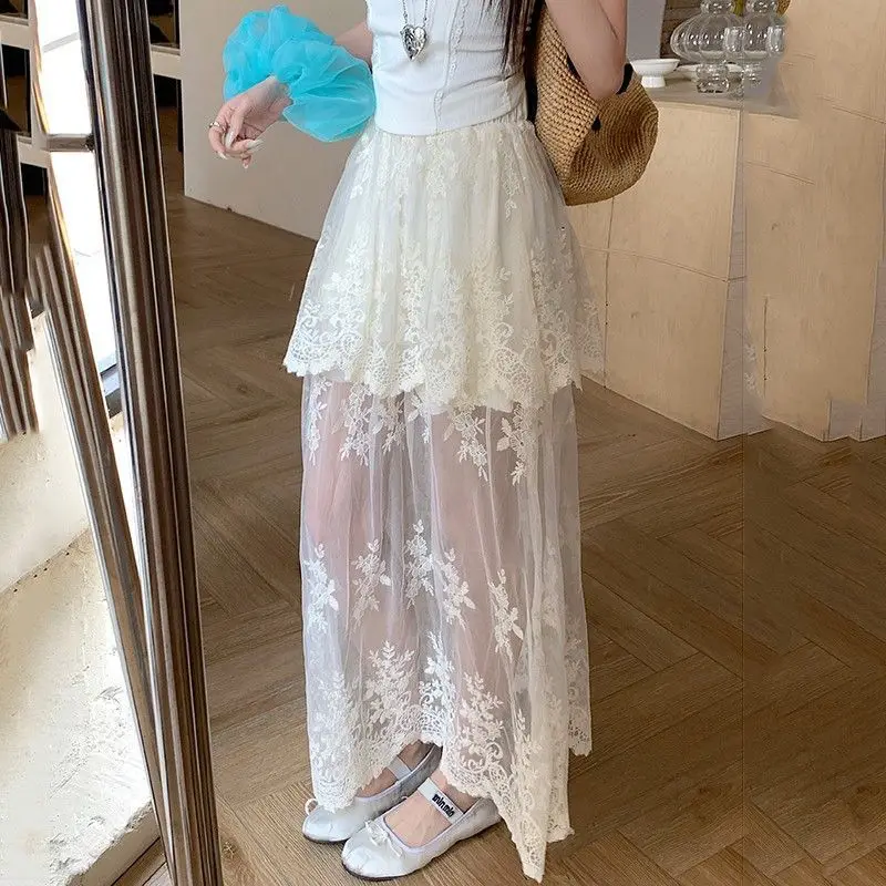 OCEANLOVE Lace Mesh Long Skirts Transparent Spring Summer Sexy Women Skirt Y2k Vintage Korean Fashion Elegant Faldas Mujer
OCEANLOVE Lace Mesh Long Skirts Transparent Spring Summer Sexy Women Skirt Y2k Vintage Korean Fashion Elegant Faldas Mujer