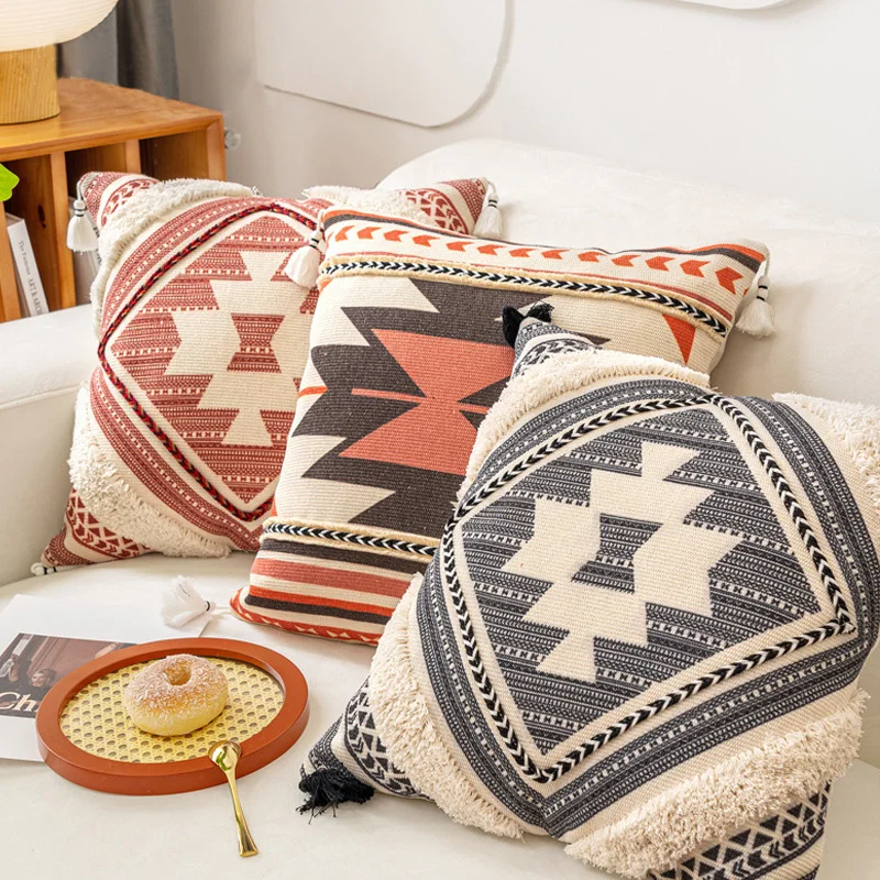 Bohemia Embroidery Cushion Cover Brown Boho Ethnic Style Geometric Floral Pillow Cover With Tassels 45x45cm Home Decor
Bohemia Embroidery Cushion Cover Brown Boho Ethnic Style Geometric Floral Pillow Cover With Tassels 45x45cm Home Decor