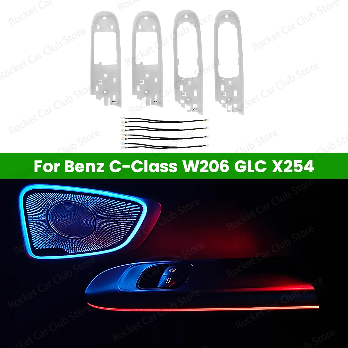 For Mercedes Benz C Class W206 GLC Class X254 Armrest light Atmosphere Lamp LED 4 Door Handrail 64 Color lights Ambient Light
For Mercedes Benz C Class W206 GLC Class X254 Armrest light Atmosphere Lamp LED 4 Door Handrail 64 Color lights Ambient Light
