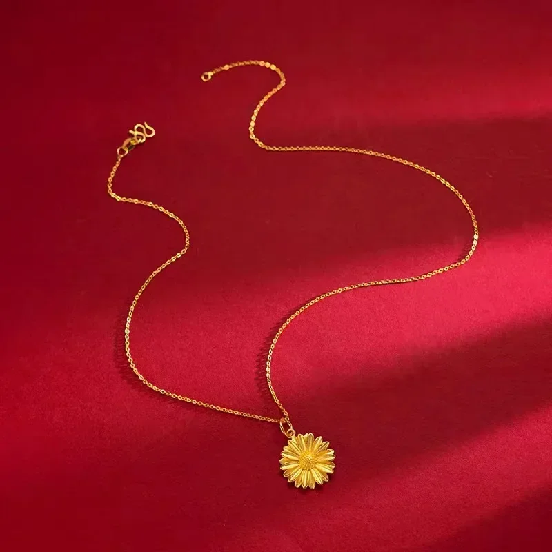 9999 real gold 24K yellow gold Little Daisy Necklace Female Sunflower Pendant Sunflower Temperament Clavicle Chain
9999 real gold 24K yellow gold Little Daisy Necklace Female Sunflower Pendant Sunflower Temperament Clavicle Chain