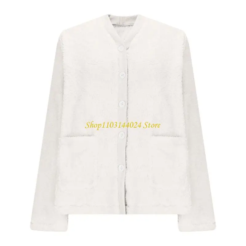 N5KE Women's Fuzzy Fleece Robe Long Sleeve Button Up Plush Pajama Top Warm Coat with Pockets for Daily Activity And Leisure
N5KE Women's Fuzzy Fleece Robe Long Sleeve Button Up Plush Pajama Top Warm Coat with Pockets for Daily Activity And Leisure