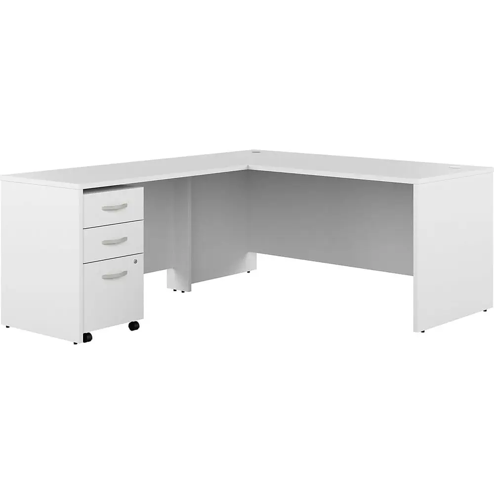 White 66W x 30D L-Shape Desk with 3 Drawer Mobile File Cabinet by Bush Business Furniture Studio C
White 66W x 30D L-Shape Desk with 3 Drawer Mobile File Cabinet by Bush Business Furniture Studio C