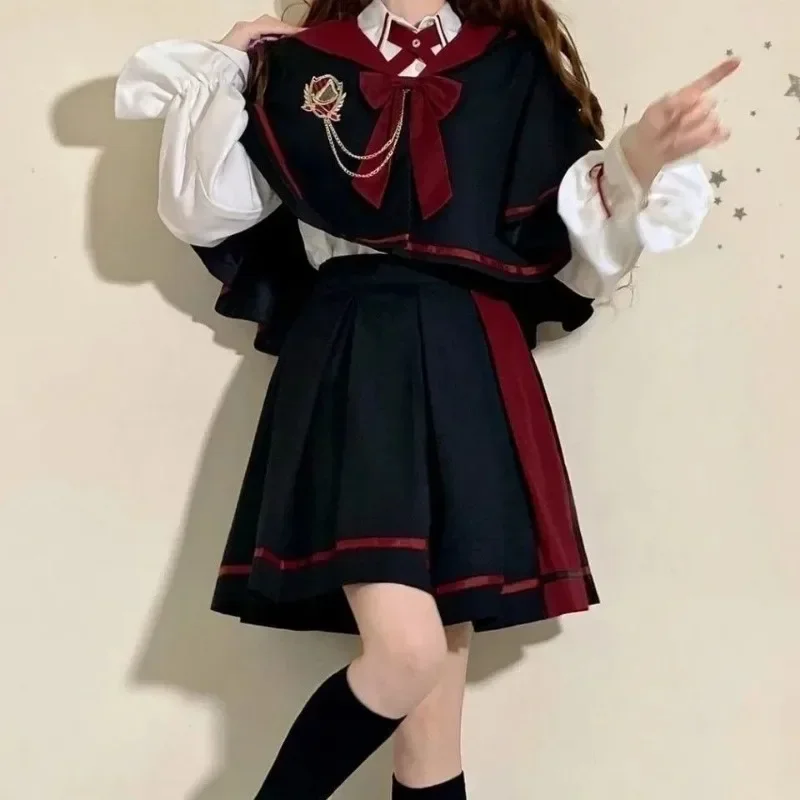 Women's Suit 2025 Spring/Summer New Vintage Sweet Loose Fit Japanese Cute Magic Cloak+Long Sleeve Shirts+Half Skirts Three Piece
Women's Suit 2025 Spring/Summer New Vintage Sweet Loose Fit Japanese Cute Magic Cloak+Long Sleeve Shirts+Half Skirts Three Piece