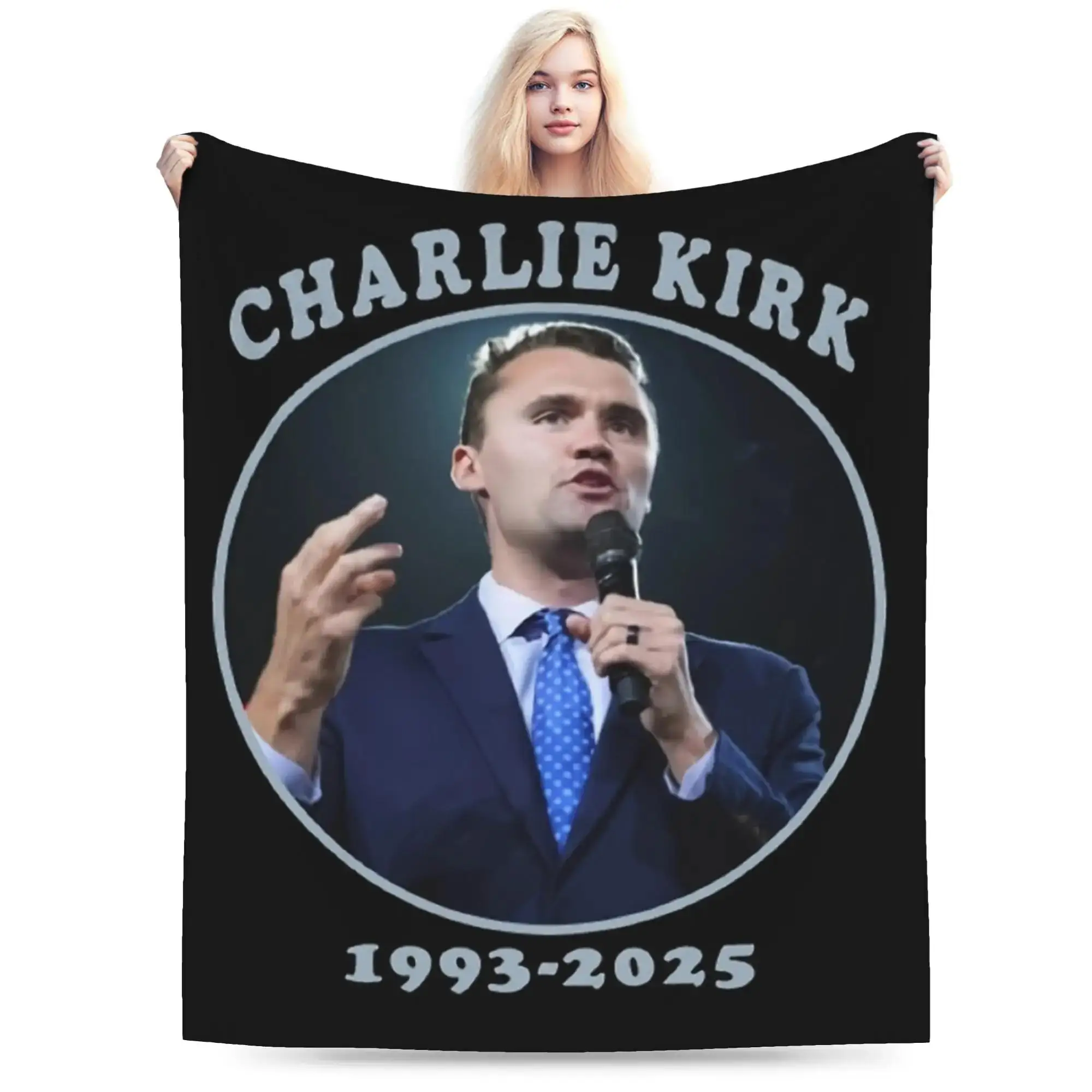 Теплое мягкое фланелевое одеяло для девочек и мальчиков Charlie Kirk, покрывало для кемпинга, домашний декор, покрывало для дивана-кровати
Теплое мягкое фланелевое одеяло для девочек и мальчиков Charlie Kirk, покрывало для кемпинга, домашний декор, покрывало для дивана-кровати
