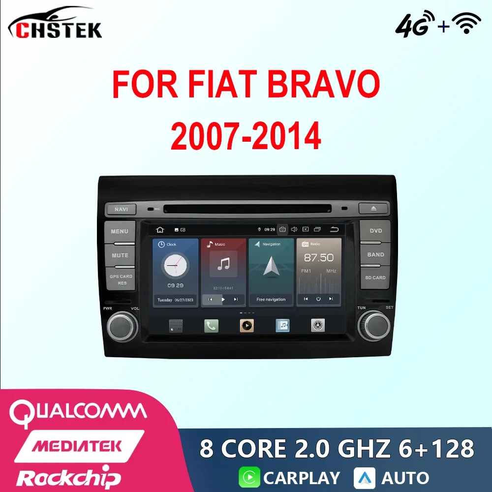 Автомобильный радиоприемник CHSTEK Android 12 для Fiat Bravo 2007-2014 DVD Qualcomm Bluetooth CarPlay WIFI 4G GPS DSP Авторадио мультимедийный плеер
Автомобильный радиоприемник CHSTEK Android 12 для Fiat Bravo 2007-2014 DVD Qualcomm Bluetooth CarPlay WIFI 4G GPS DSP Авторадио мультимедийный плеер