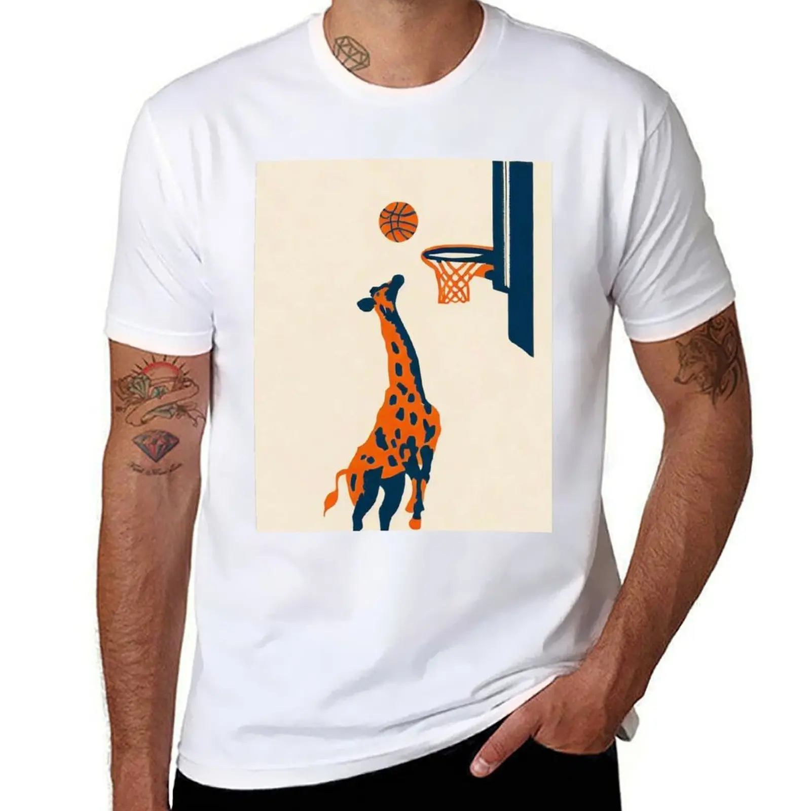 Minimalist Risograph Print / Giraffe Dunking Basketball T-Shirt t shirts for man pack cotton funny t shirts man T-shirt
Minimalist Risograph Print / Giraffe Dunking Basketball T-Shirt t shirts for man pack cotton funny t shirts man T-shirt