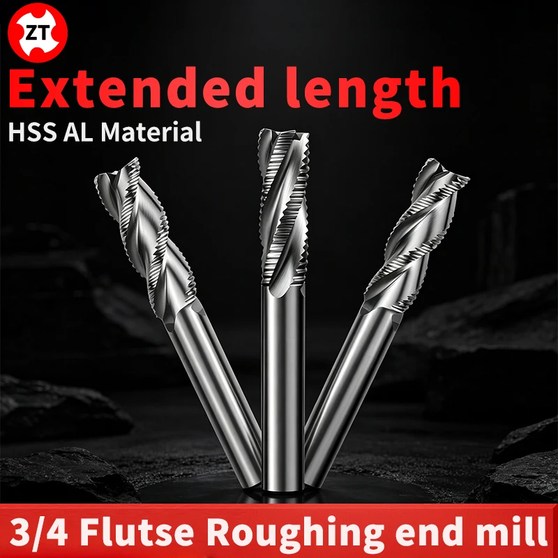 ZUANTONG 1PCS HSS Fully Ground Roughing End Mills Extended Length Metal Cutter D6-D32mm 3/4 Flutes Aluminum Milling Tool High-Q
ZUANTONG 1PCS HSS Fully Ground Roughing End Mills Extended Length Metal Cutter D6-D32mm 3/4 Flutes Aluminum Milling Tool High-Q