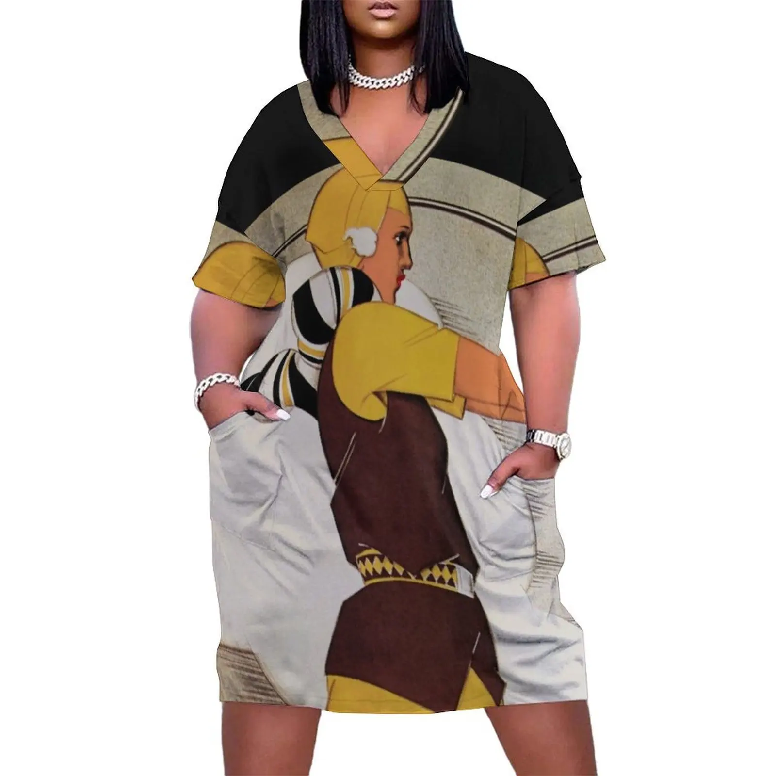 Vintage French Art Deco Woman golfer, flapper woman golfing Loose Pocket Dress luxury woman evening dress long dress women
Vintage French Art Deco Woman golfer, flapper woman golfing Loose Pocket Dress luxury woman evening dress long dress women