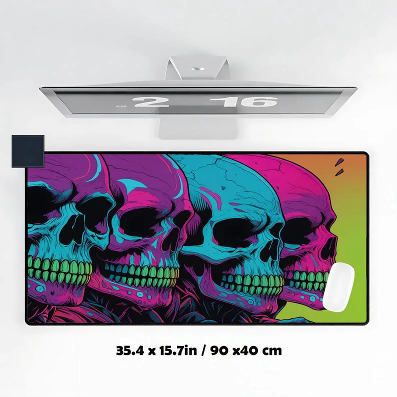 Colorful Skull Desk Mat, Non-slip and Waterproof Gaming Mouse Pad, Minimalist Office Decor Mat, Perfect Gift for Friends.
Colorful Skull Desk Mat, Non-slip and Waterproof Gaming Mouse Pad, Minimalist Office Decor Mat, Perfect Gift for Friends.