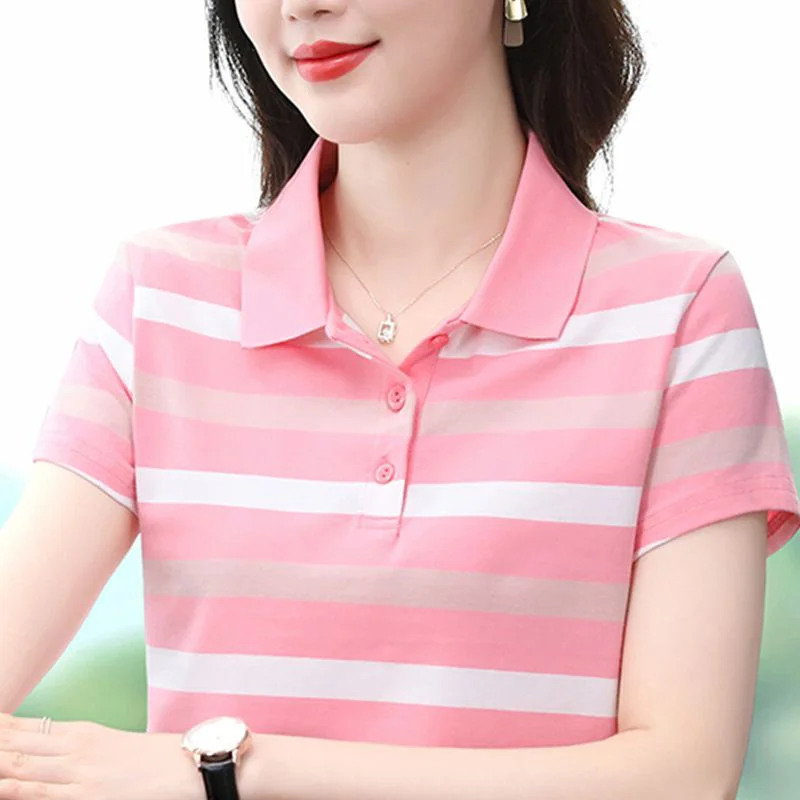 Women's polo shirts cotton short sleeve t-shirt women's summer polo shirt ladies striped shirt casual shirts graphic tee
Women's polo shirts cotton short sleeve t-shirt women's summer polo shirt ladies striped shirt casual shirts graphic tee