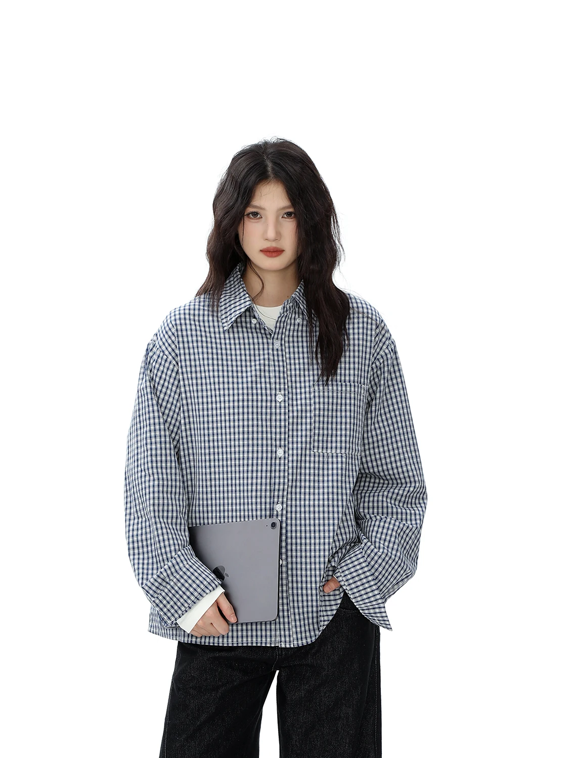 OEOT Autumn American Casual Loose Versatile Couple Blue High-End Feeling Plaid Long Sve irt Jaet Men Women
OEOT Autumn American Casual Loose Versatile Couple Blue High-End Feeling Plaid Long Sve irt Jaet Men Women