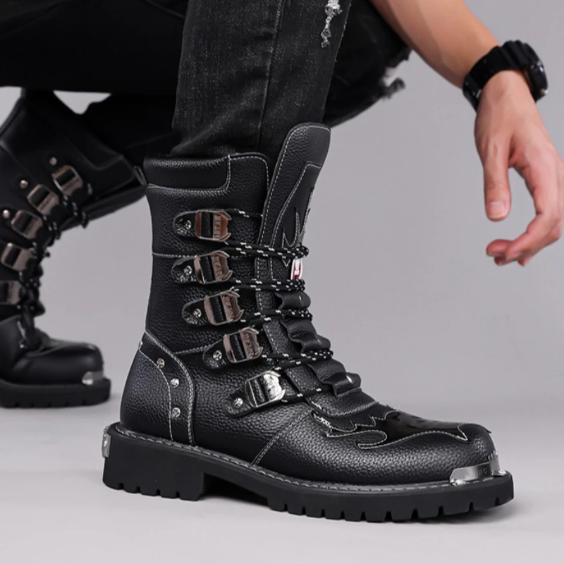 Мужские высокие ботинки в модном уличном стиле, большие размеры, на плоской подошве, высокое качество, с эффектом металла, подходят для всех сезонов.
Мужские высокие ботинки в модном уличном стиле, большие размеры, на плоской подошве, высокое качество, с эффектом металла, подходят для всех сезонов.