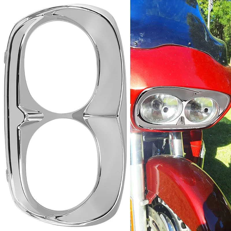 For Harley Road Glide 1998-2013 Chrome Dual Headlight Bezel Trim Cover Headlamp Surround Fairing Motorcycle Accessories
For Harley Road Glide 1998-2013 Chrome Dual Headlight Bezel Trim Cover Headlamp Surround Fairing Motorcycle Accessories