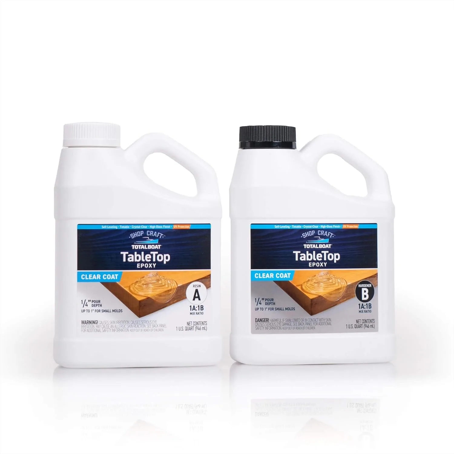 Crystal Clear Epoxy Resin Kit - 2 Quart, High-Gloss Finish, UV Resistant, 1:1 Ratio for Table Top, Bar, Counter Coating &
Crystal Clear Epoxy Resin Kit - 2 Quart, High-Gloss Finish, UV Resistant, 1:1 Ratio for Table Top, Bar, Counter Coating &