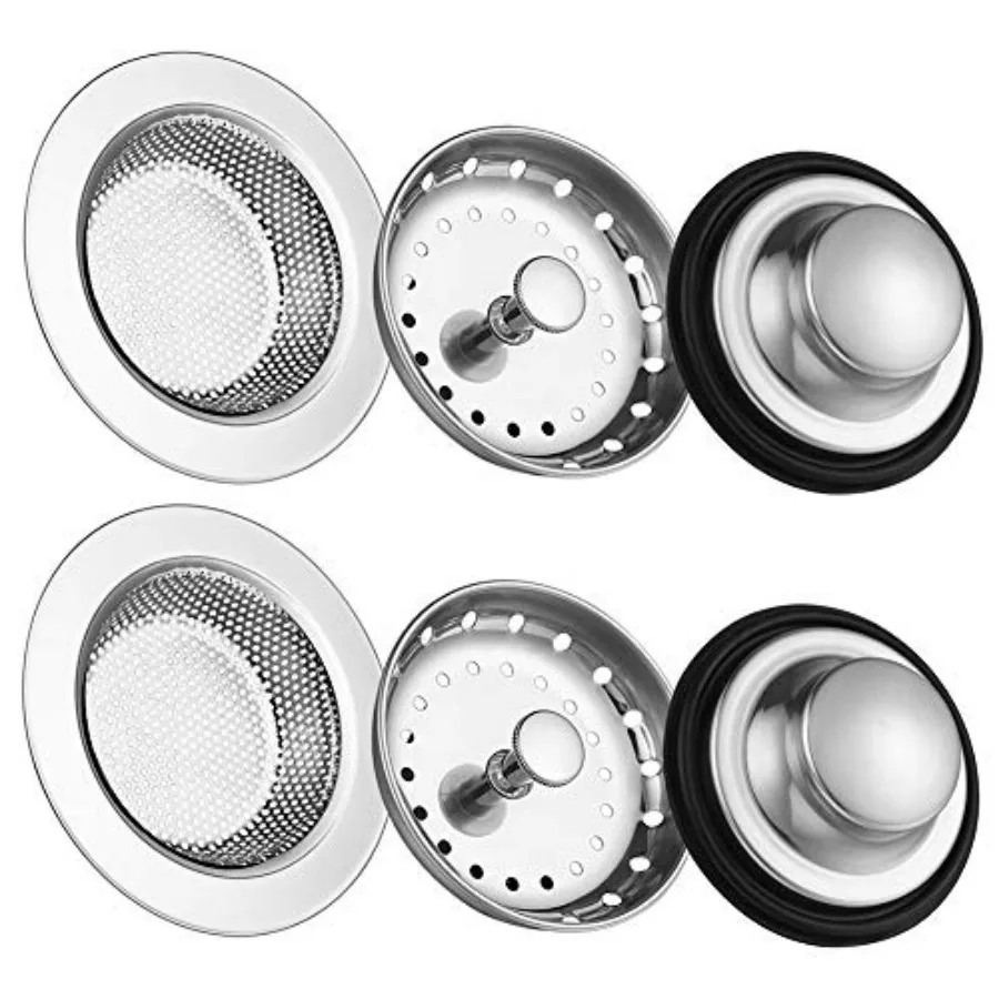 Kitchen Sink Drain Strainer Stainless Steel Sink Stopper, Anti-Clogging Kitchen Sink Drain Basket for Kitchen Sink Strainer Rep
Kitchen Sink Drain Strainer Stainless Steel Sink Stopper, Anti-Clogging Kitchen Sink Drain Basket for Kitchen Sink Strainer Rep