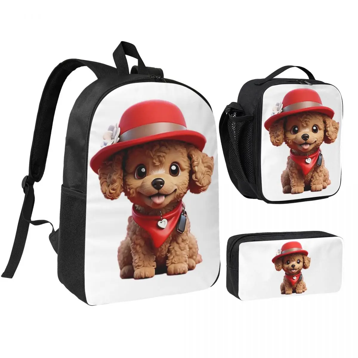 Cute Smiling Cartoon Toy Poodle Dog V2 Backpack Boys Girls BookBag School Bag Shoulder Bags 3ps Insulated Lunch Bag Pencil Case
Cute Smiling Cartoon Toy Poodle Dog V2 Backpack Boys Girls BookBag School Bag Shoulder Bags 3ps Insulated Lunch Bag Pencil Case