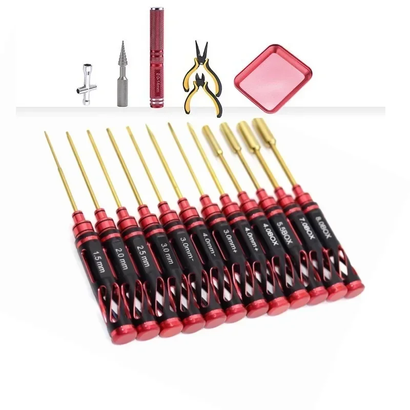 RC Tools Kits 18 in 1 Screwdriver Pliers Hex Sleeve Socket Spanner Repair Box Set for Repairing RC Airplanes Rc Car Model Toys
RC Tools Kits 18 in 1 Screwdriver Pliers Hex Sleeve Socket Spanner Repair Box Set for Repairing RC Airplanes Rc Car Model Toys