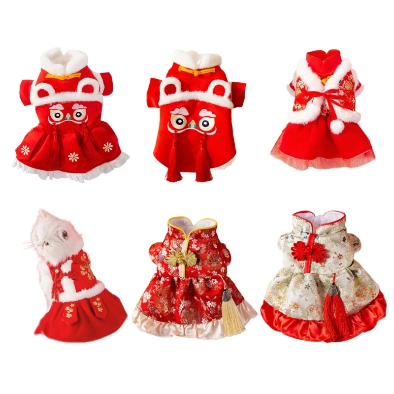 Qipao Cat Новогодний наряд Зимняя одежда для домашних животных для собак Праздничный зимний комбинезон для домашних животных
Qipao Cat Новогодний наряд Зимняя одежда для домашних животных для собак Праздничный зимний комбинезон для домашних животных