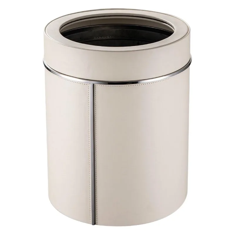 Stainless steel leather trash can simple light luxury living room bedroom large capacity bucket storage
Stainless steel leather trash can simple light luxury living room bedroom large capacity bucket storage