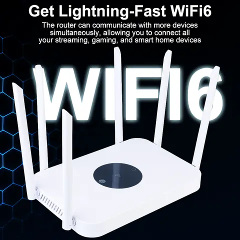 Wifi Fiber Broadband Wireless Router Unlimited 6-antenna Wifi6 Wireless Whole House Coverage Router High-speed Gigabit Wall King