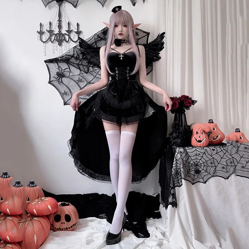 Gothic Black Dress Halloween Performance Costume Adult Cross End Elegant Female Stage Performance Clothing Chinese Brand
Gothic Black Dress Halloween Performance Costume Adult Cross End Elegant Female Stage Performance Clothing Chinese Brand