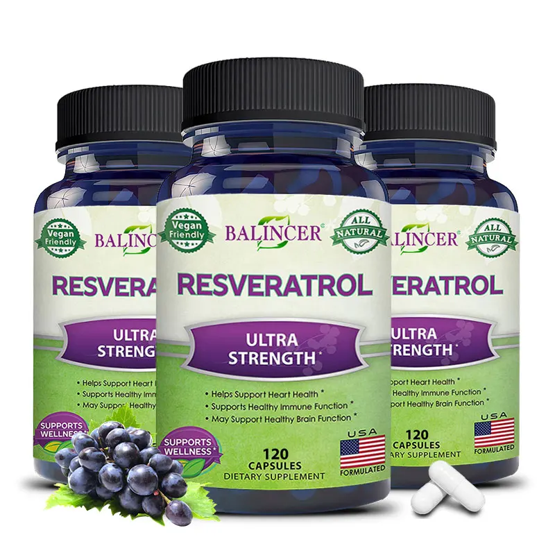 Resveratrol Complex Supplement, Supports Cardiovascular Health, Promotes Smooth & Delicate Skin, Improve Immune Vegan Capsules
Resveratrol Complex Supplement, Supports Cardiovascular Health, Promotes Smooth & Delicate Skin, Improve Immune Vegan Capsules