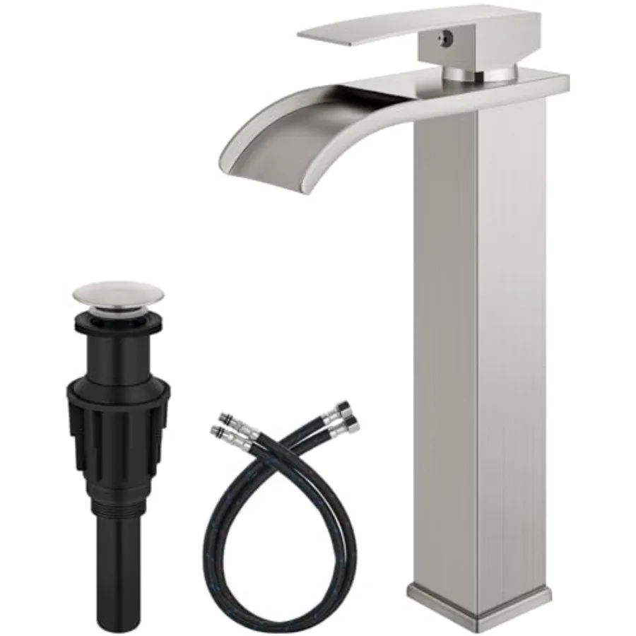 Vessel Sink Faucet Waterfall Tall Bathroom Faucet Single Handle, Single Hole Lavatory Vanity Mixer Tap with Pop Up Drain and Su
Vessel Sink Faucet Waterfall Tall Bathroom Faucet Single Handle, Single Hole Lavatory Vanity Mixer Tap with Pop Up Drain and Su