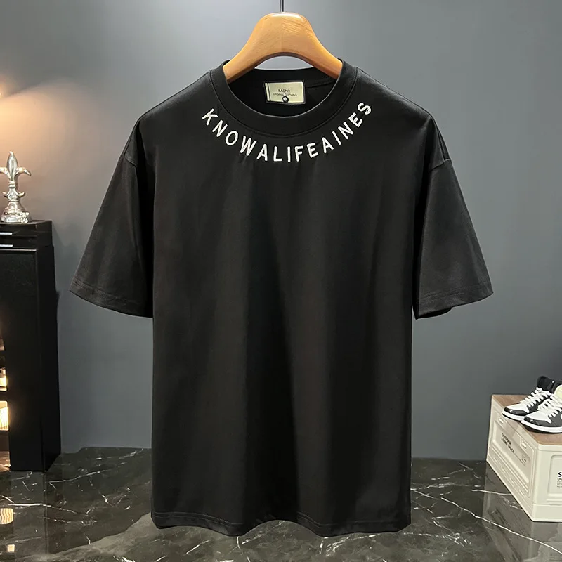 Street short sleeved t-shirt men's summer trend embroiled print design fashionable loose casual top
Street short sleeved t-shirt men's summer trend embroiled print design fashionable loose casual top
