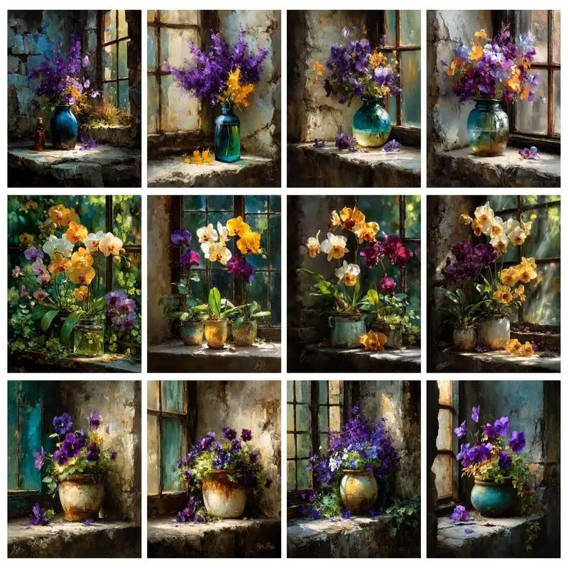 GATYZTORY Painting By Numbers Window Flowers DIY Frame Paint By Numbers On Canvas DIY Home Decoration
GATYZTORY Painting By Numbers Window Flowers DIY Frame Paint By Numbers On Canvas DIY Home Decoration