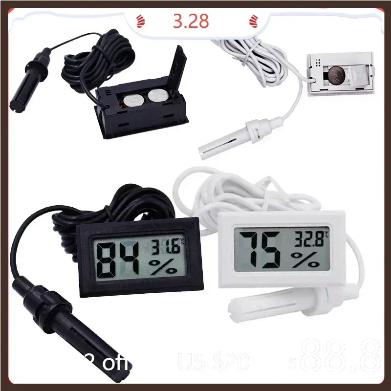 Digital Thermometer Hygrometer Temperature Humidity Gauge with Probe for Vehicle Reptile Terrarium Fish Tank Refrigerator 20%OFF
Digital Thermometer Hygrometer Temperature Humidity Gauge with Probe for Vehicle Reptile Terrarium Fish Tank Refrigerator 20%OFF