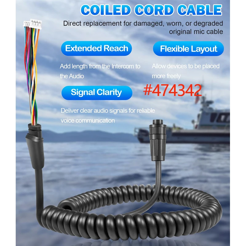 12 Pin Coiled Extension Cable Fit for Garmin GHS 10 Microphone — Replacement #474342 Fist Microphone Cord & Assembly
12 Pin Coiled Extension Cable Fit for Garmin GHS 10 Microphone — Replacement #474342 Fist Microphone Cord & Assembly