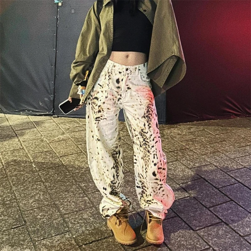 Women's Vintage White Leopard Print Pants Unisex Wide Leg Vintage Trousers Street Casual Bottoms Female High Waist Pants
Women's Vintage White Leopard Print Pants Unisex Wide Leg Vintage Trousers Street Casual Bottoms Female High Waist Pants